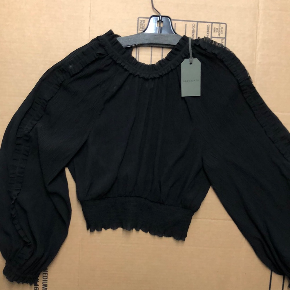 NWT, AllSaints  Thallo blouse , blk US sz 2 - Picture 5 of 11